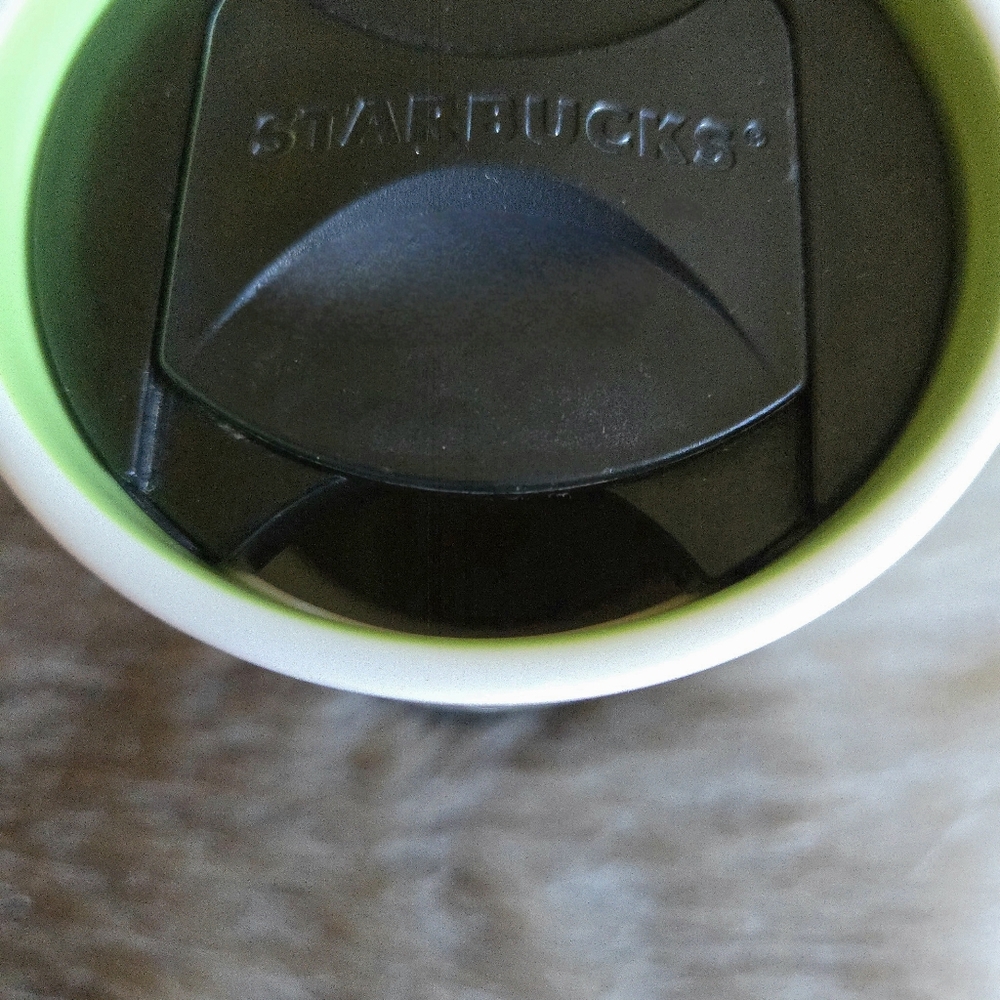 ( Starbucks ) 3 Piece Set: Ceramic Travel Mug, Removable Cup Cozy, & Lid - Picture 5 of 5